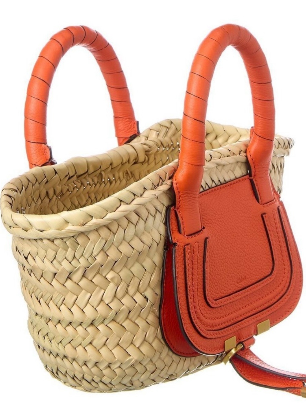 Chloé Marcie Small Basket Bag
- Raffia & Bright Orange Leather - Picture 10 of 11